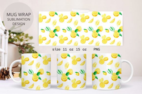 Download Mug Wraps Sublimation Tropical Lemon Mug - Premium Resources