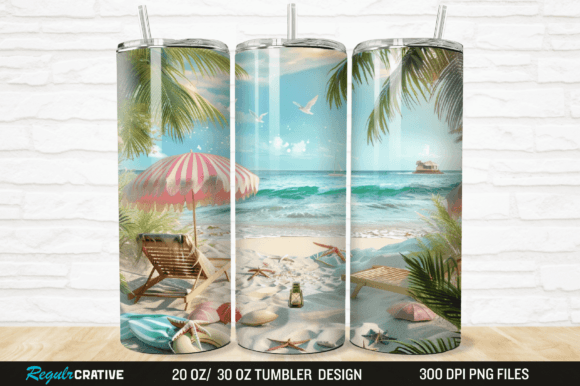 Download 3D Beach Life Vacation Tumbler Wrap PNG - Vacation tumbler Collection