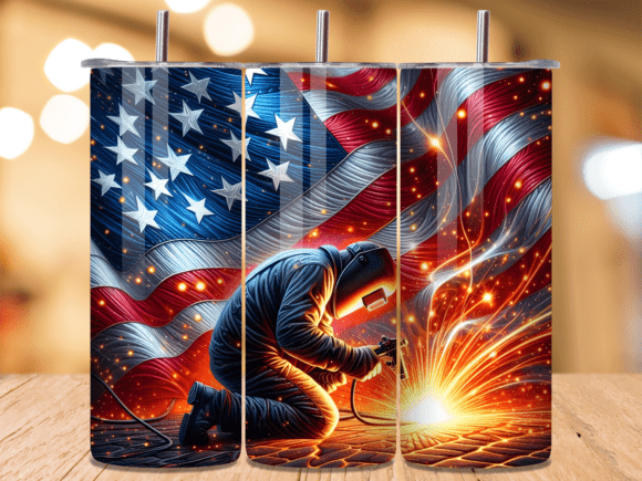 Download American Flag Welding Spark Tumbler Wrap - Welding Collection