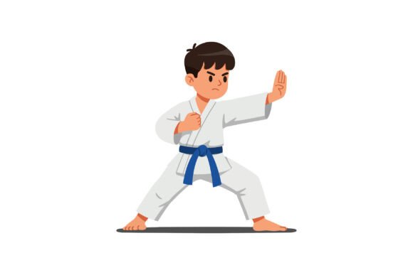 Download Young Martial Artist in Action Pose, Fla - Action pose Collection